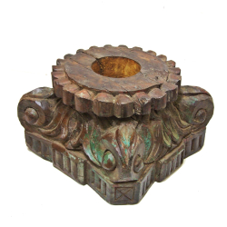 Świecznik z drewna egzotycznego Rzeźbiony XL